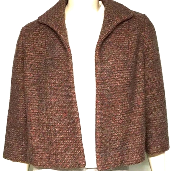 Vintage - Clearbrook Virginia Jackets & Blazers - 🍂 Vintage 1950's Brown Gold Sienna Tweed Open Front Jacket Blazer - M